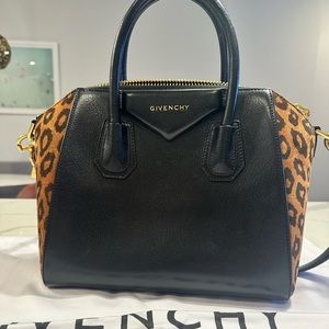 Givenchy Antigona Small Leopard Satchel Bag
